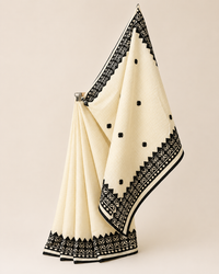 Beige Madhubani Cut Saree