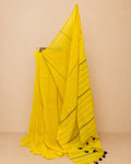 Yellow Khadi with Colourful Stripes