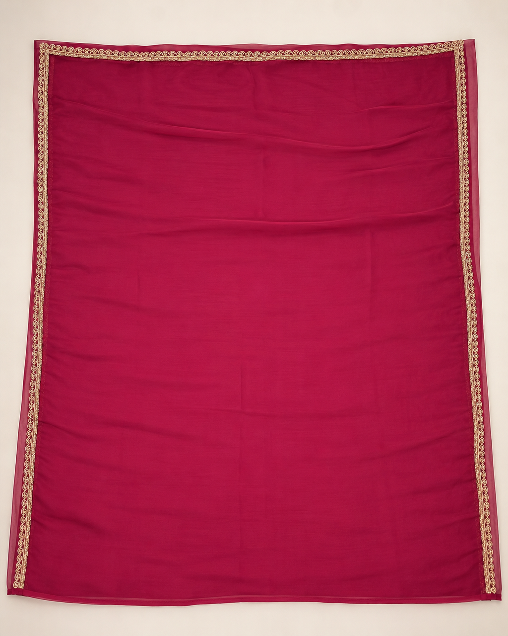 Maroon Georgette Saree with Golden Border
