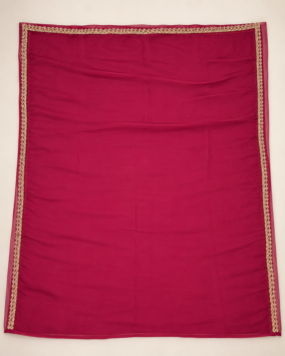 Maroon Georgette Saree with Golden Border