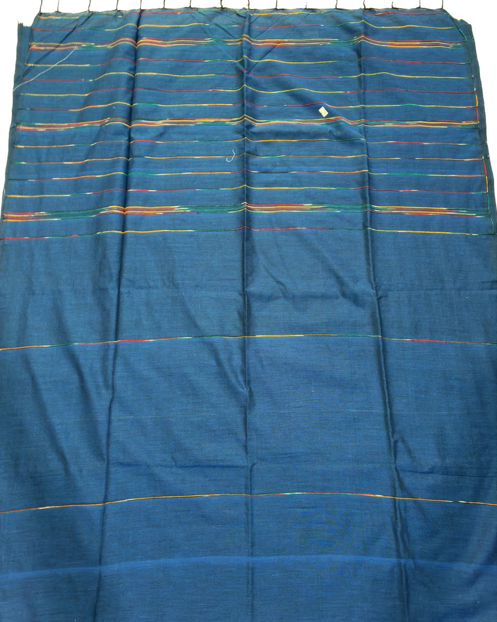 Blue Khadi with Multicolour Stripes