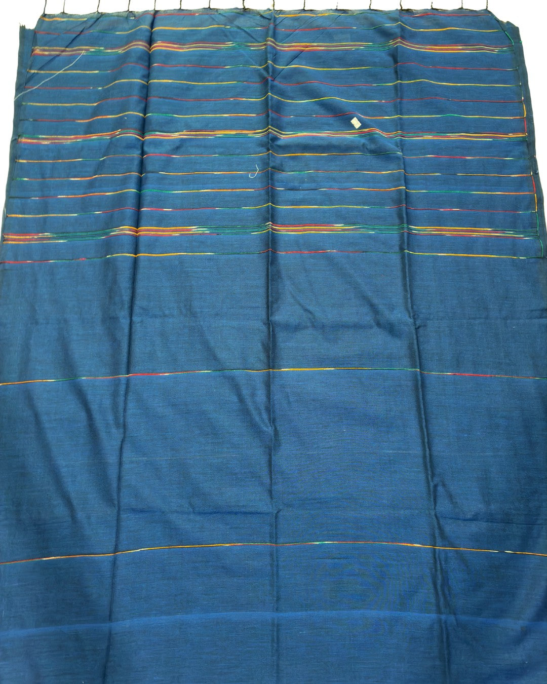 Blue Khadi with Multicolour Stripes