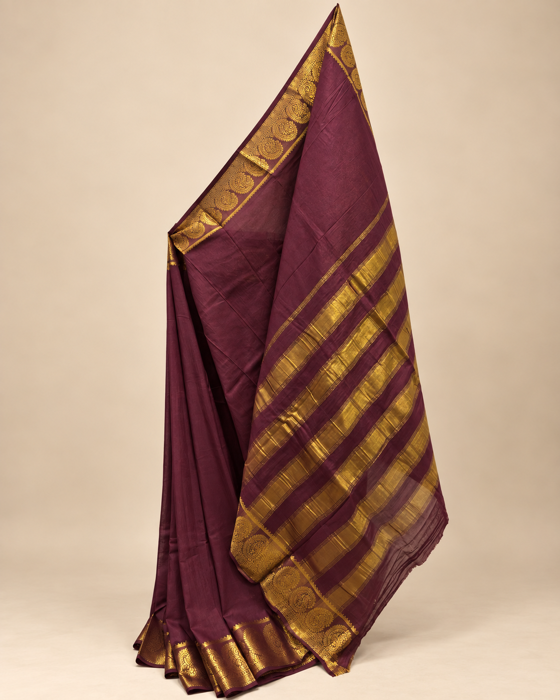 Brown Mysore Silk Saree
