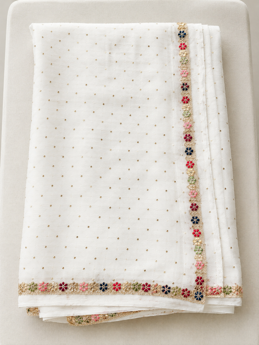 Golden Butti Chiffon Saree
