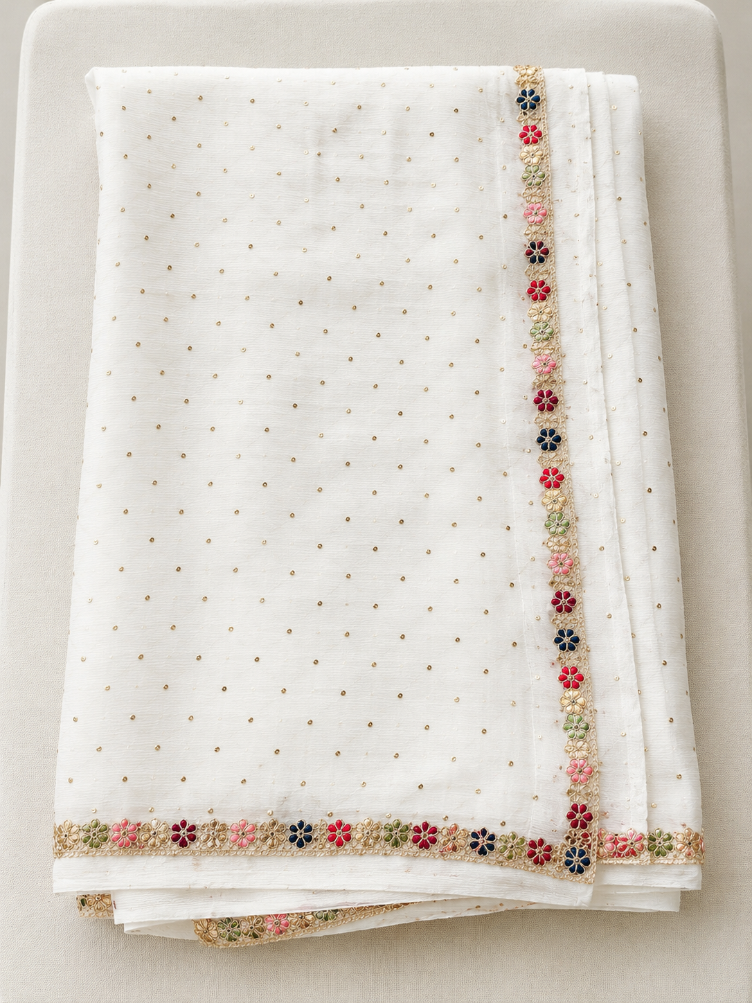 Golden Butti Chiffon Saree