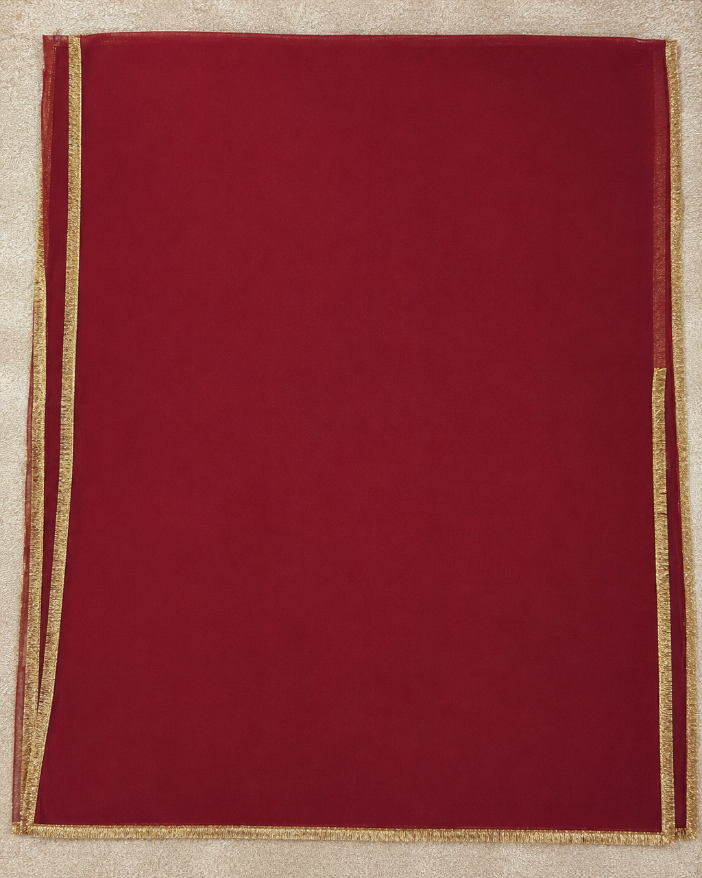 Maroon Georgette Saree with Golden Border