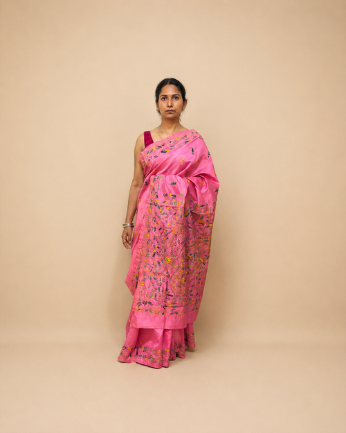 Assam Silk Saree with Hand Embroidery