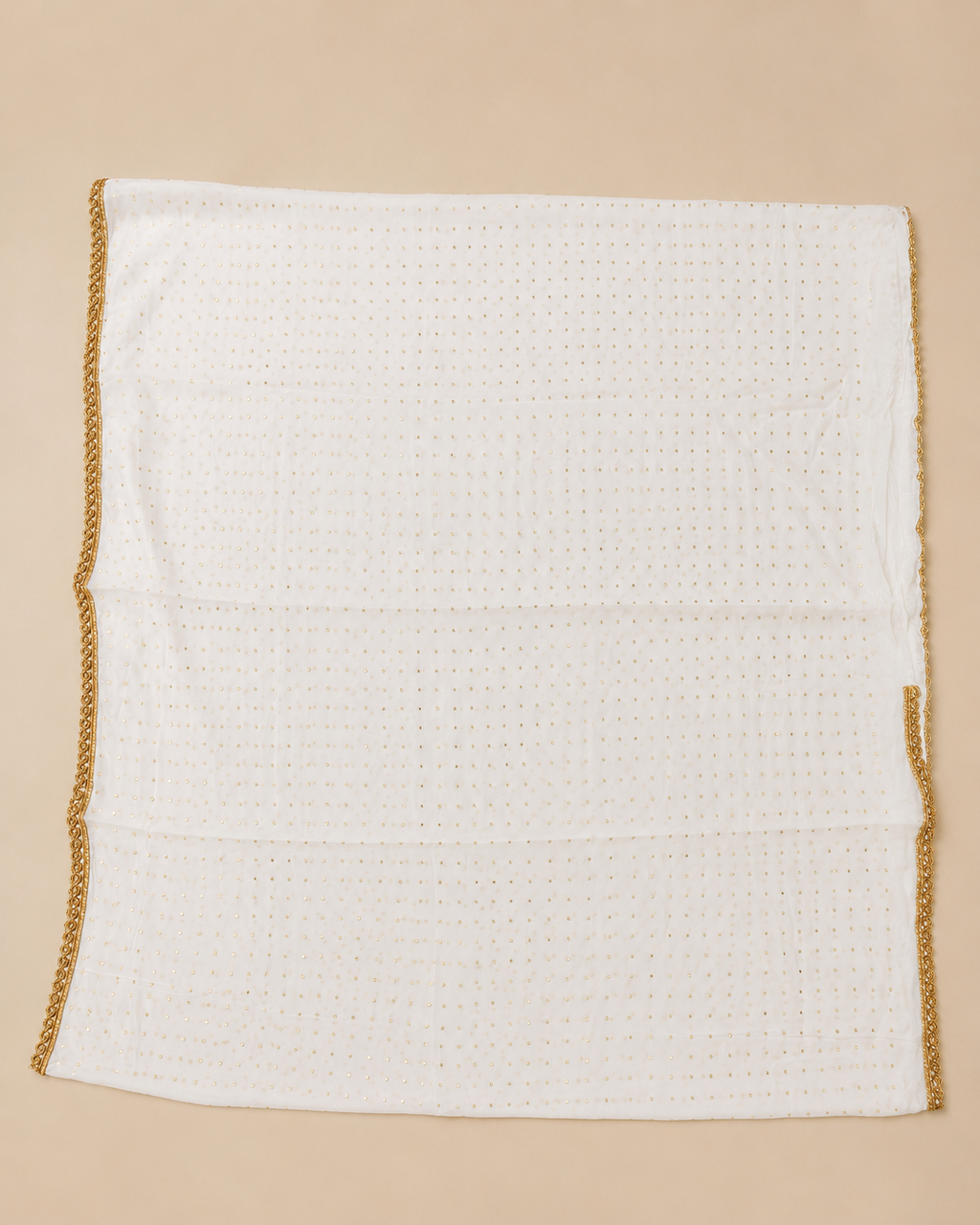 Golden Butti Chiffon Saree with Golden Lace