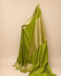 Lemon Green Banarasi Zari Work Saree