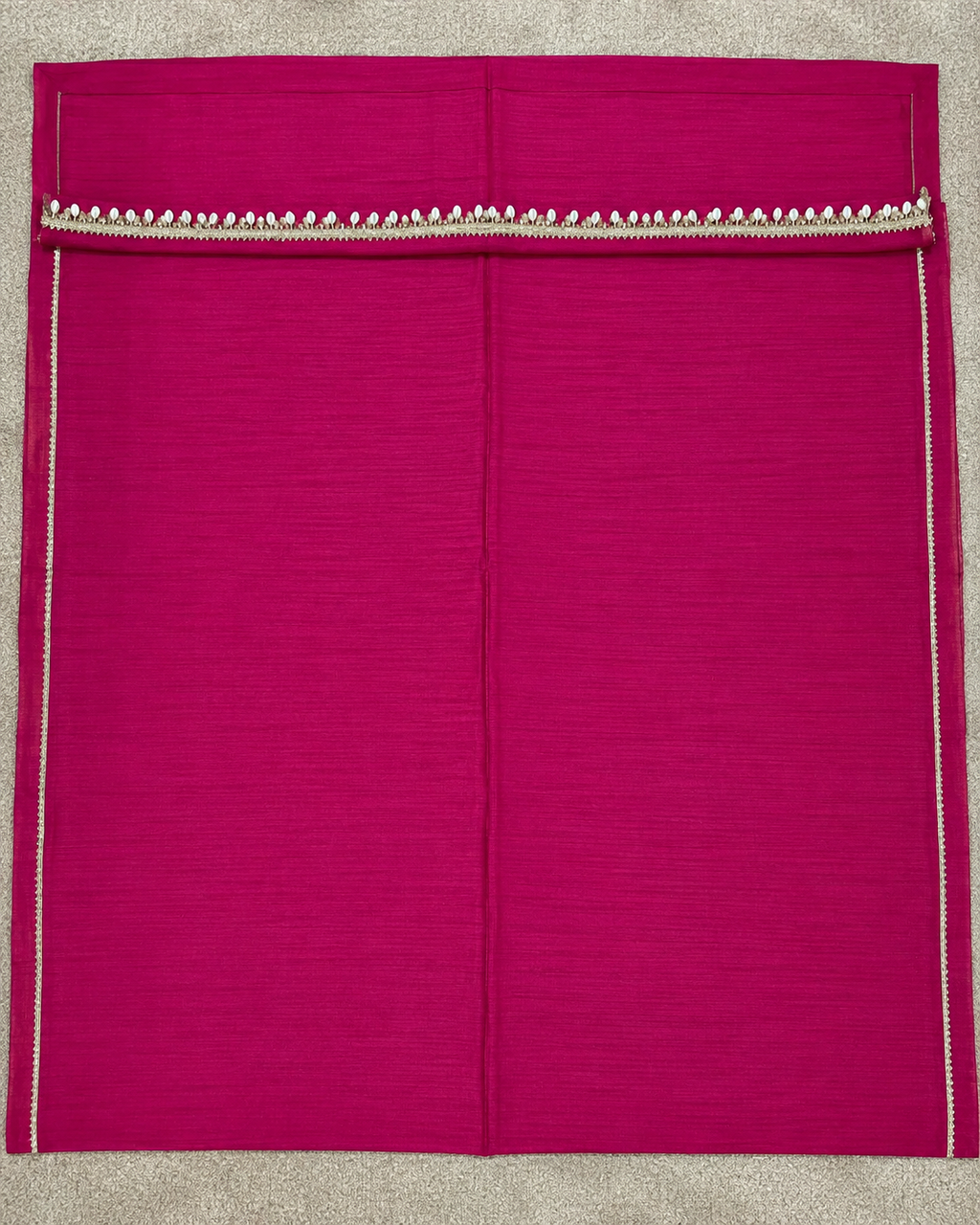 Magenta Saree with Gotta & Cowrie Shell Lace