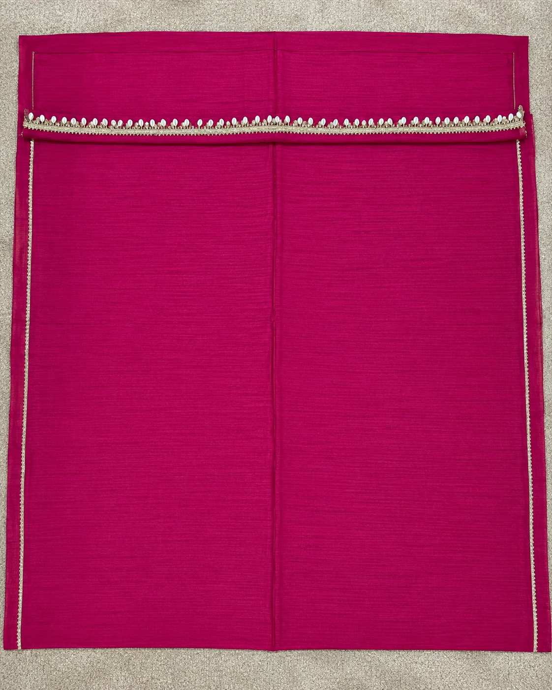 Magenta Saree with Gotta & Cowrie Shell Lace