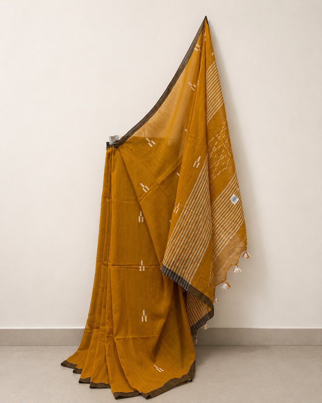 Mustard Mul Cotton Saree