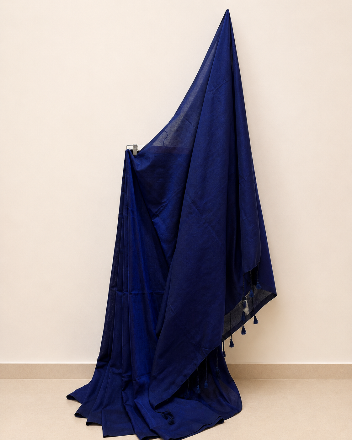 Navy Blue Khadi Saree with Kantha Work BP