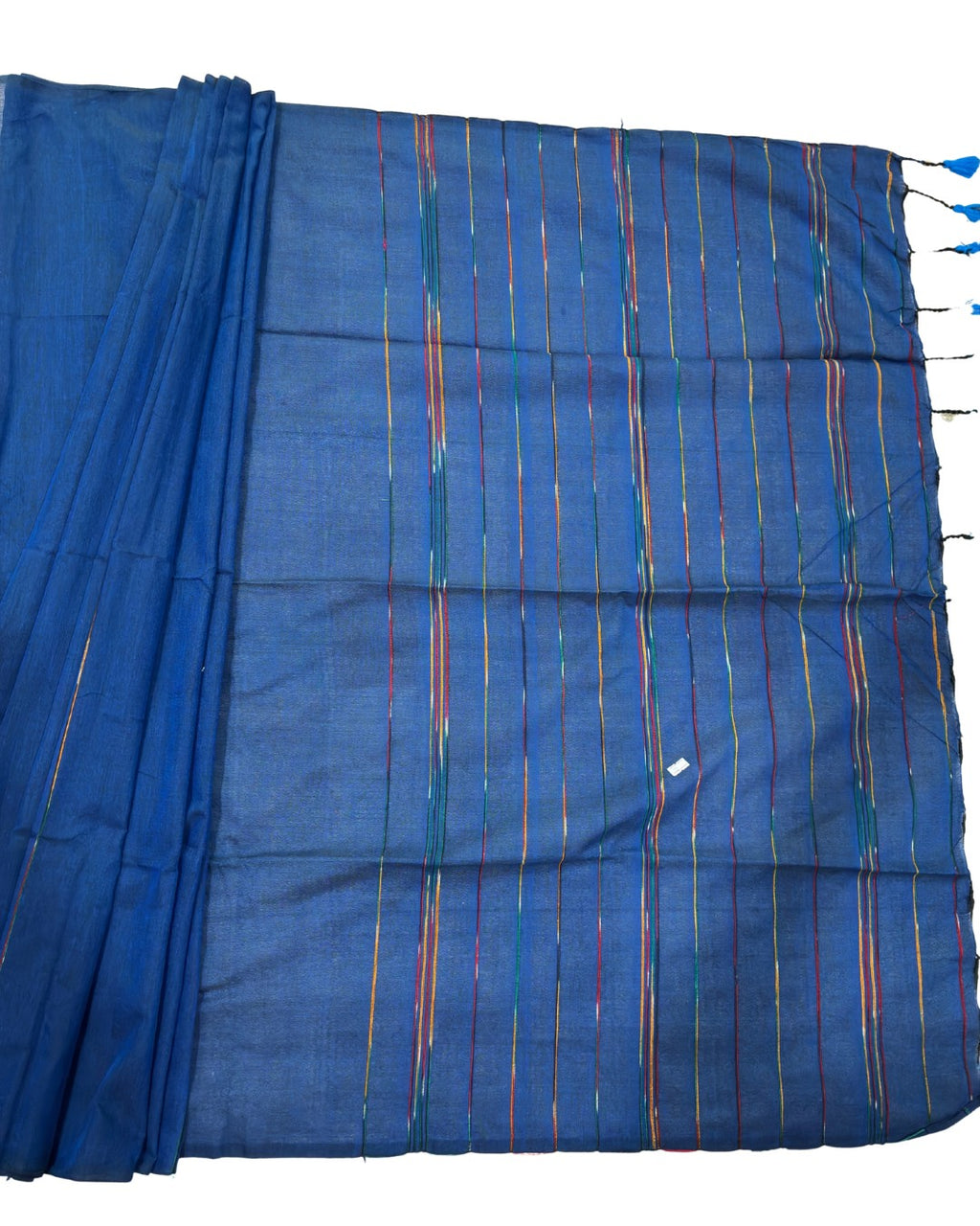 Blue Khadi with Multicolour Stripes
