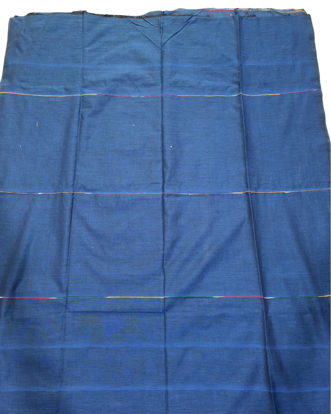 Blue Khadi with Multicolour Stripes