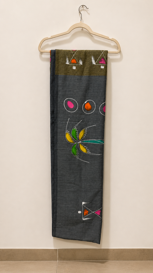 Ash Color Khadi Saree