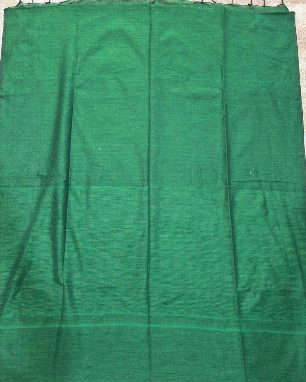 Bottle Green Katia Ghicha Khadi Saree with Antique Bronze-Gold Pallu