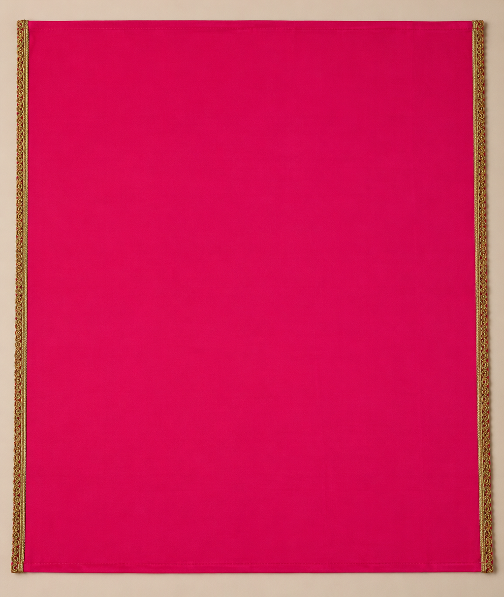 Bright Fuchsia Saree with Golden Lace