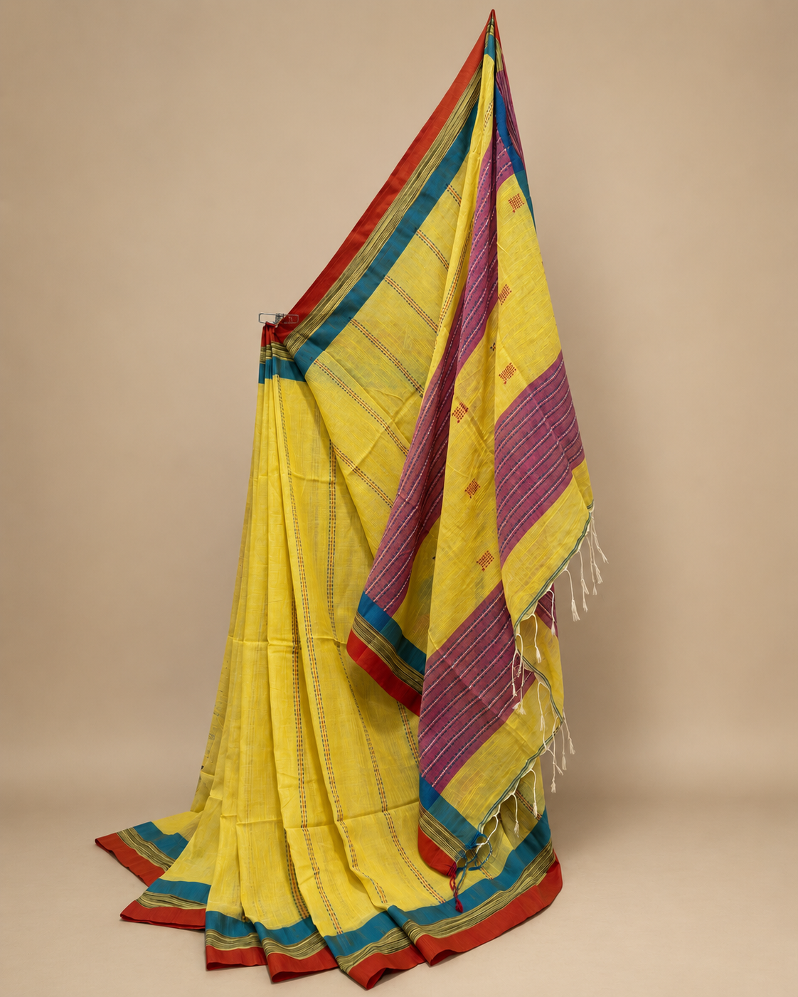 Butter Yellow Chatai Handloom Saree