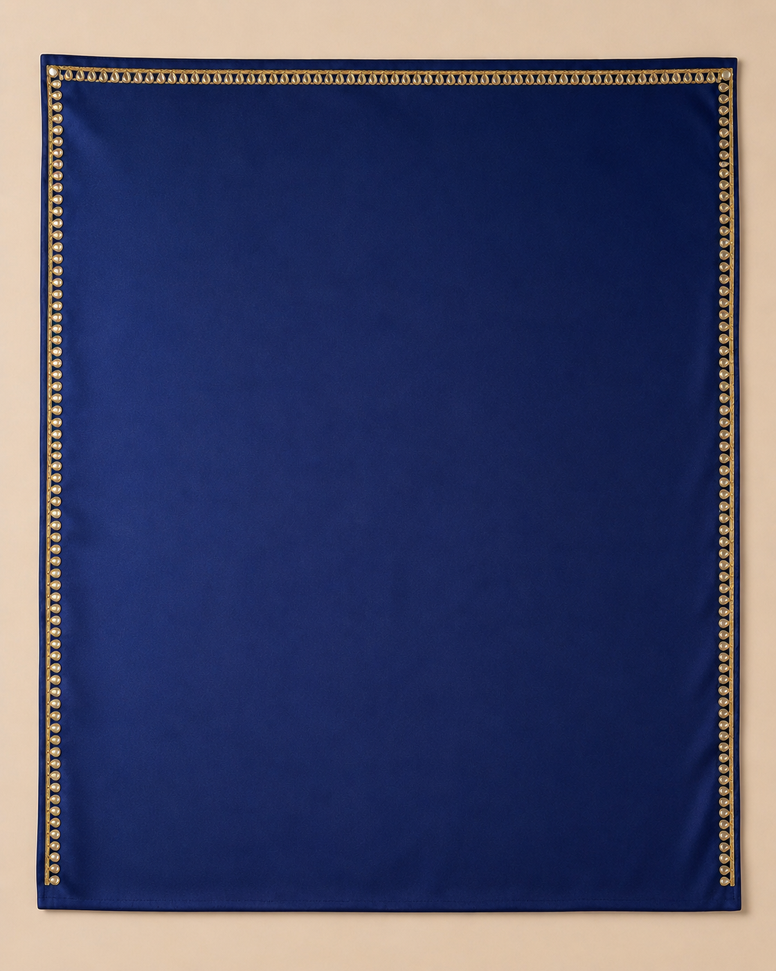 Navy Blue Satin Saree with Mirror Work Lace