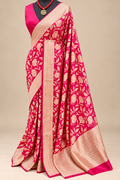Magenta Crepe Silk Saree