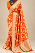 Orange Crepe Silk Saree