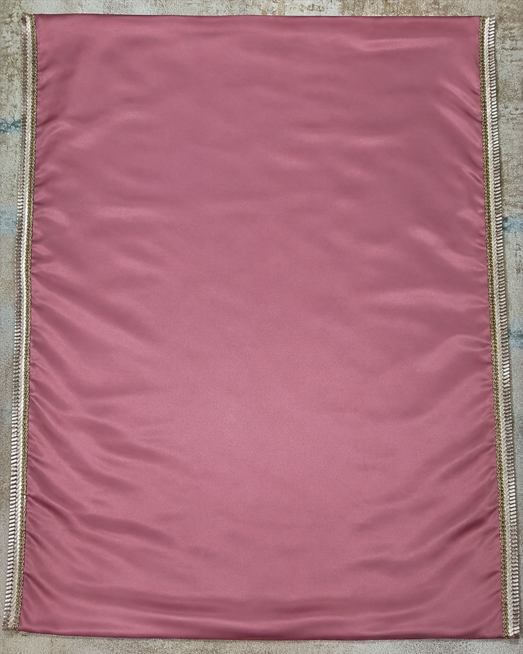Dusty Rose Satin Saree with Pleated Rose Gold Lace