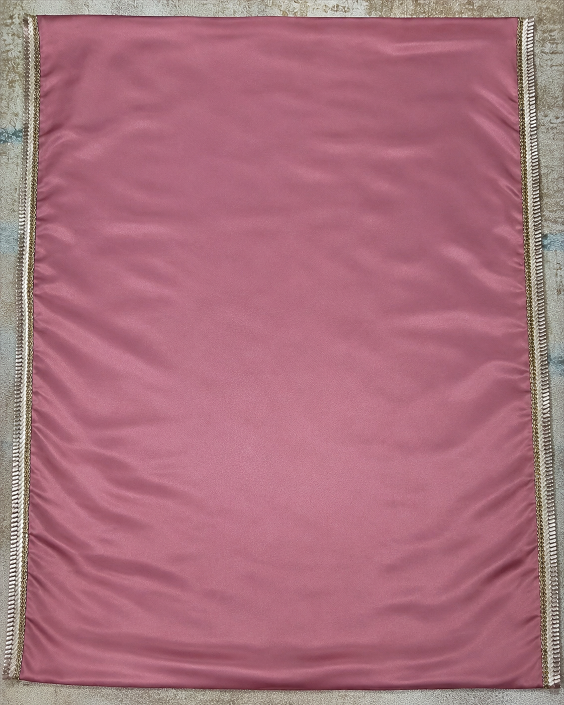 Dusty Rose Satin Saree with Pleated Rose Gold Lace