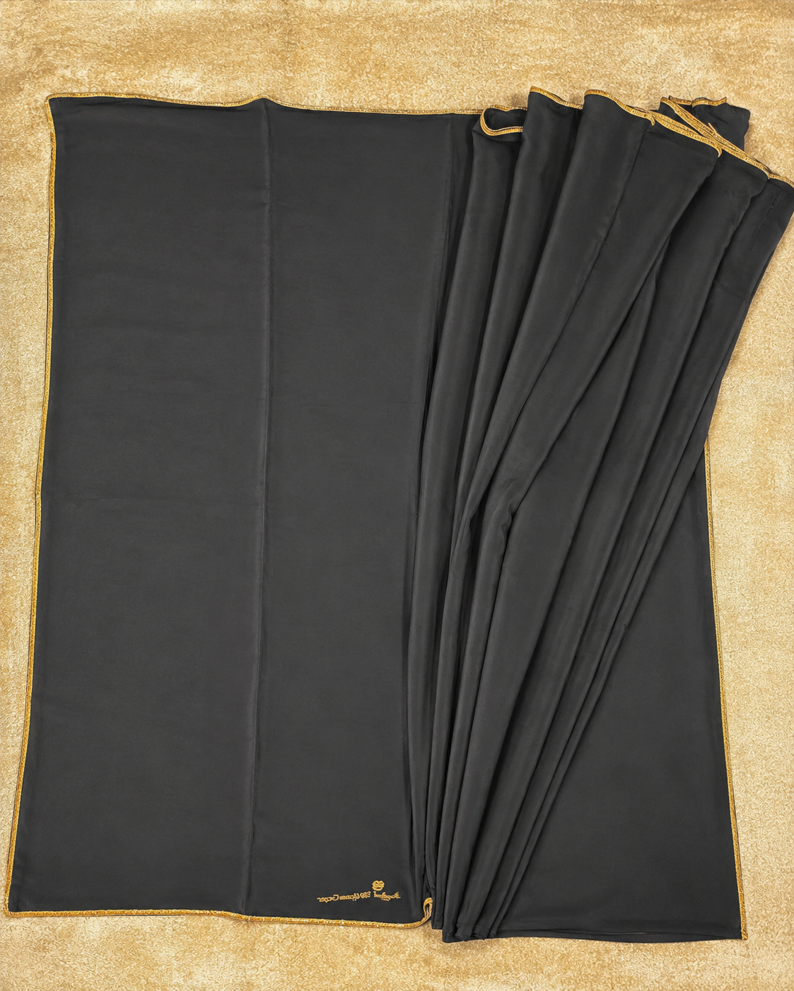 Classic Black Crepe Saree with Gold Border