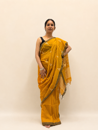 Mustard Mul Cotton Saree