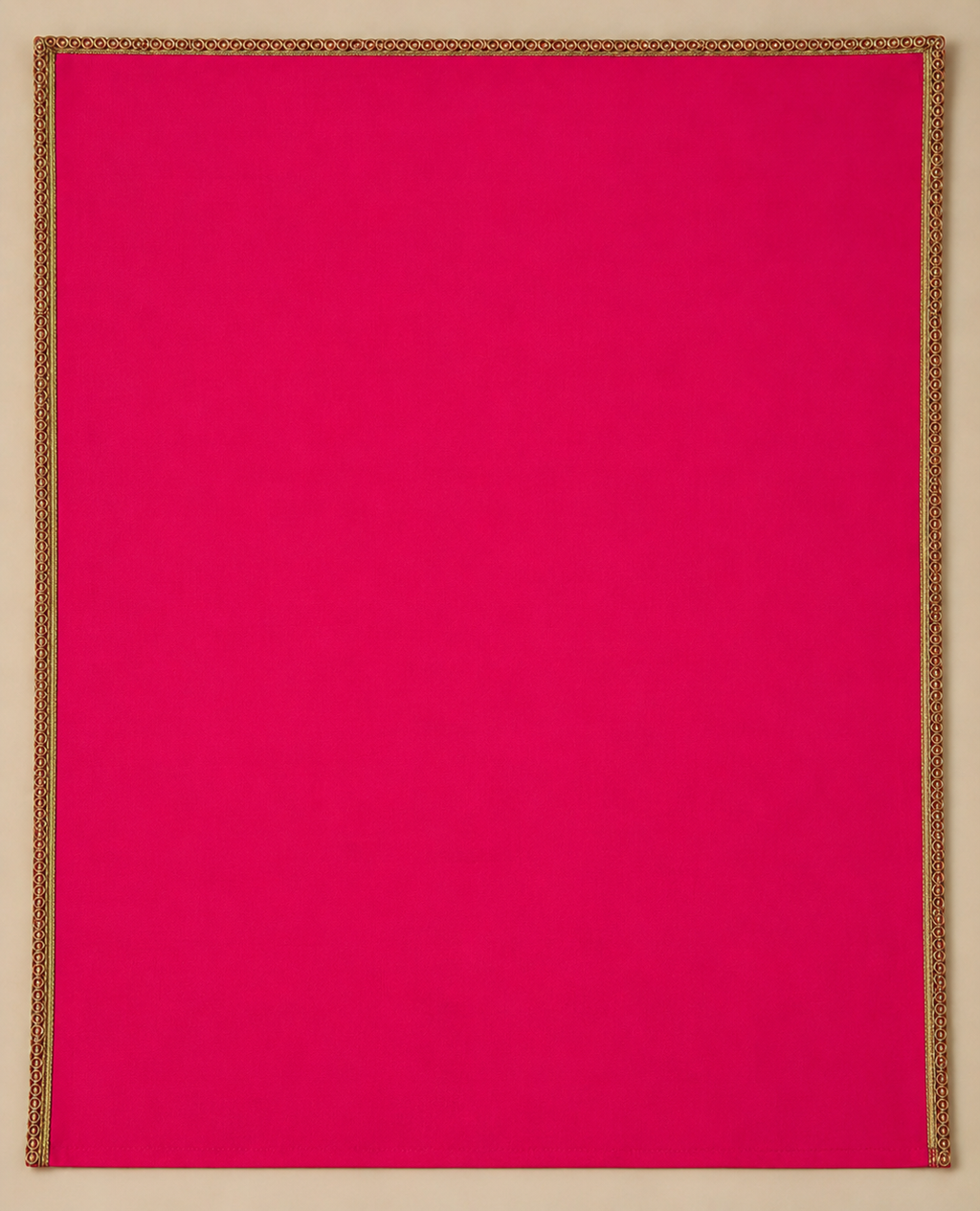 Bright Fuchsia Saree with Golden Lace