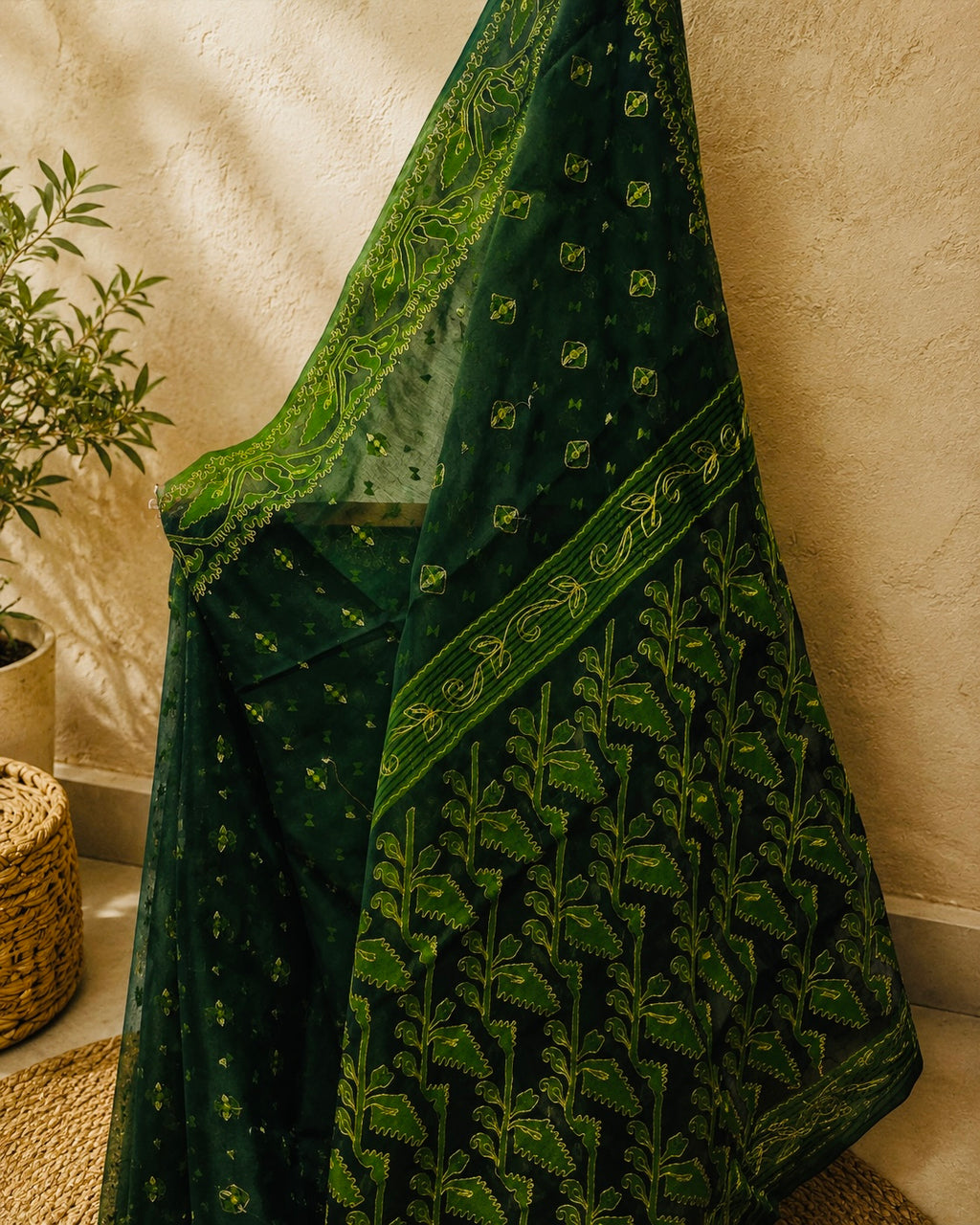 Neem Zari Jamdani Saree