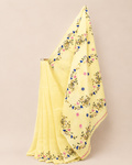 Light Yellow Organdi Stitch Cotton Saree