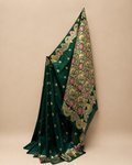 Dark Green Zari Silk Saree