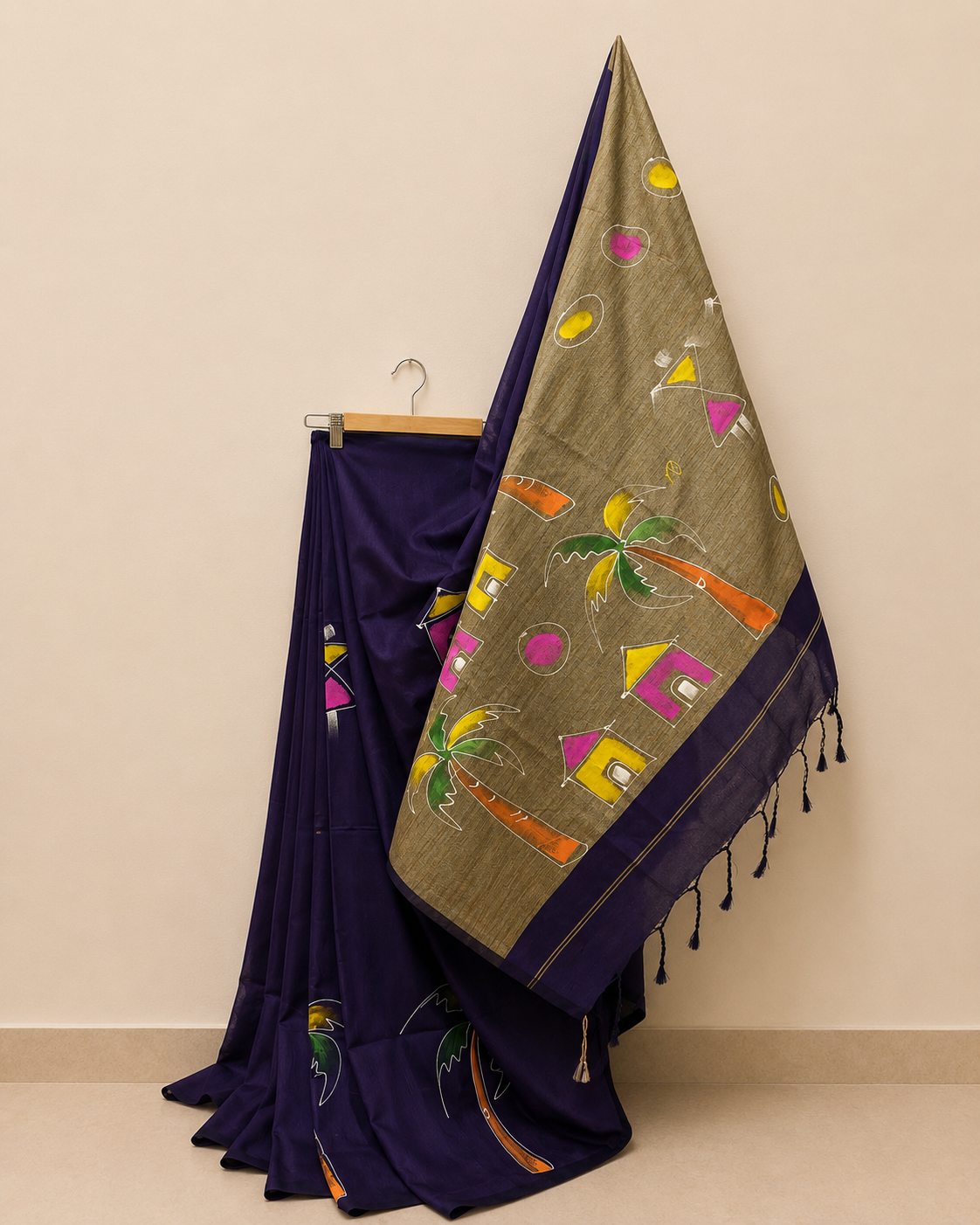 Purple Khadi Saree