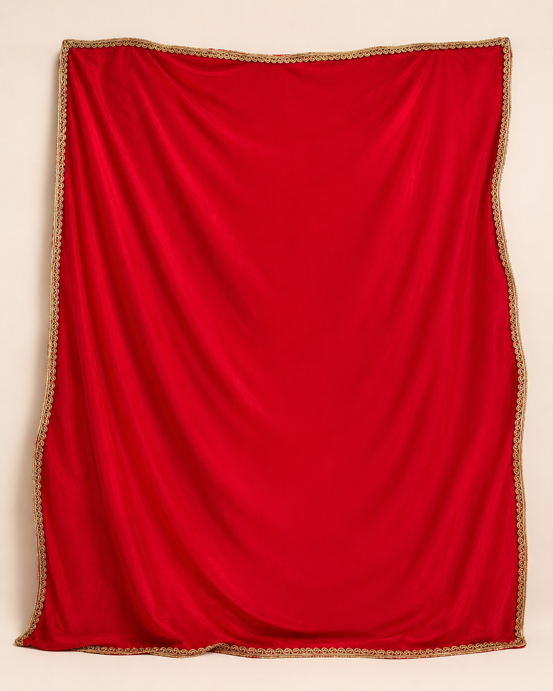 Fiesta Red Crepe Saree Crepe Saree with Gold Zari Border