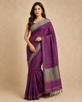 Wine Color Khadi Saree