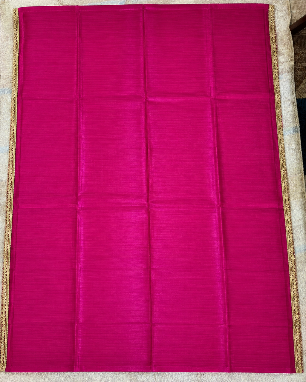 Magenta Saree with Golden Designer Lace