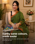 Olive Khadi Saree with Elephant Print BP