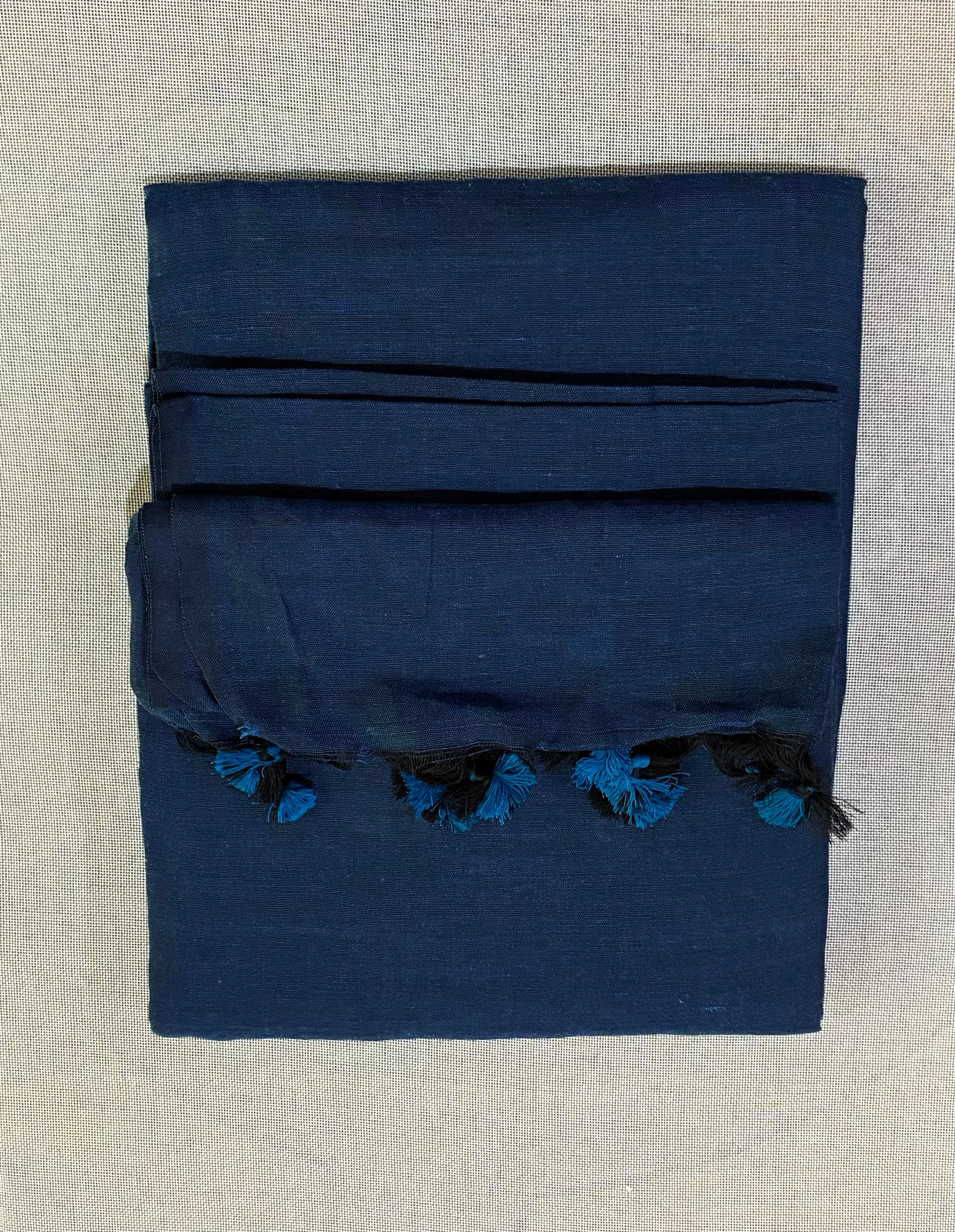 Blue Khadi Saree with Kantha Work BP