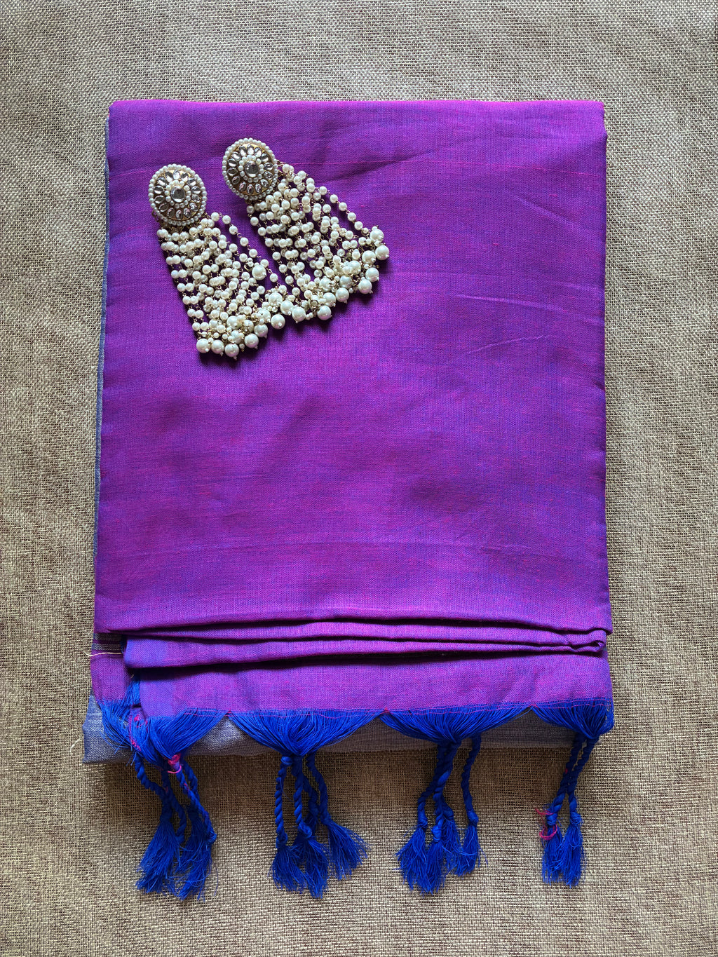 Royal Purple Color Khadi Saree