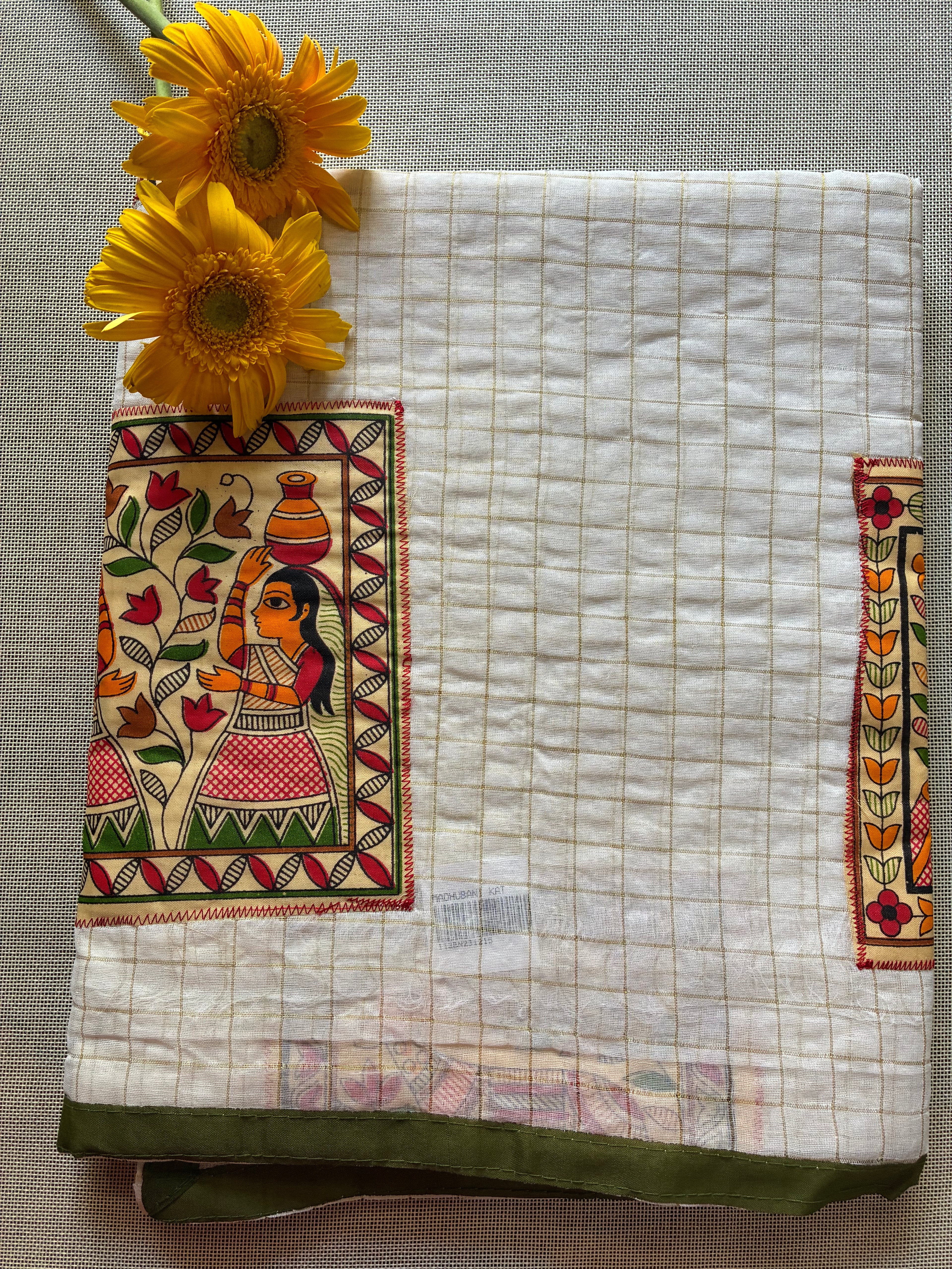 Handcrafted Madhubani Cut Saree