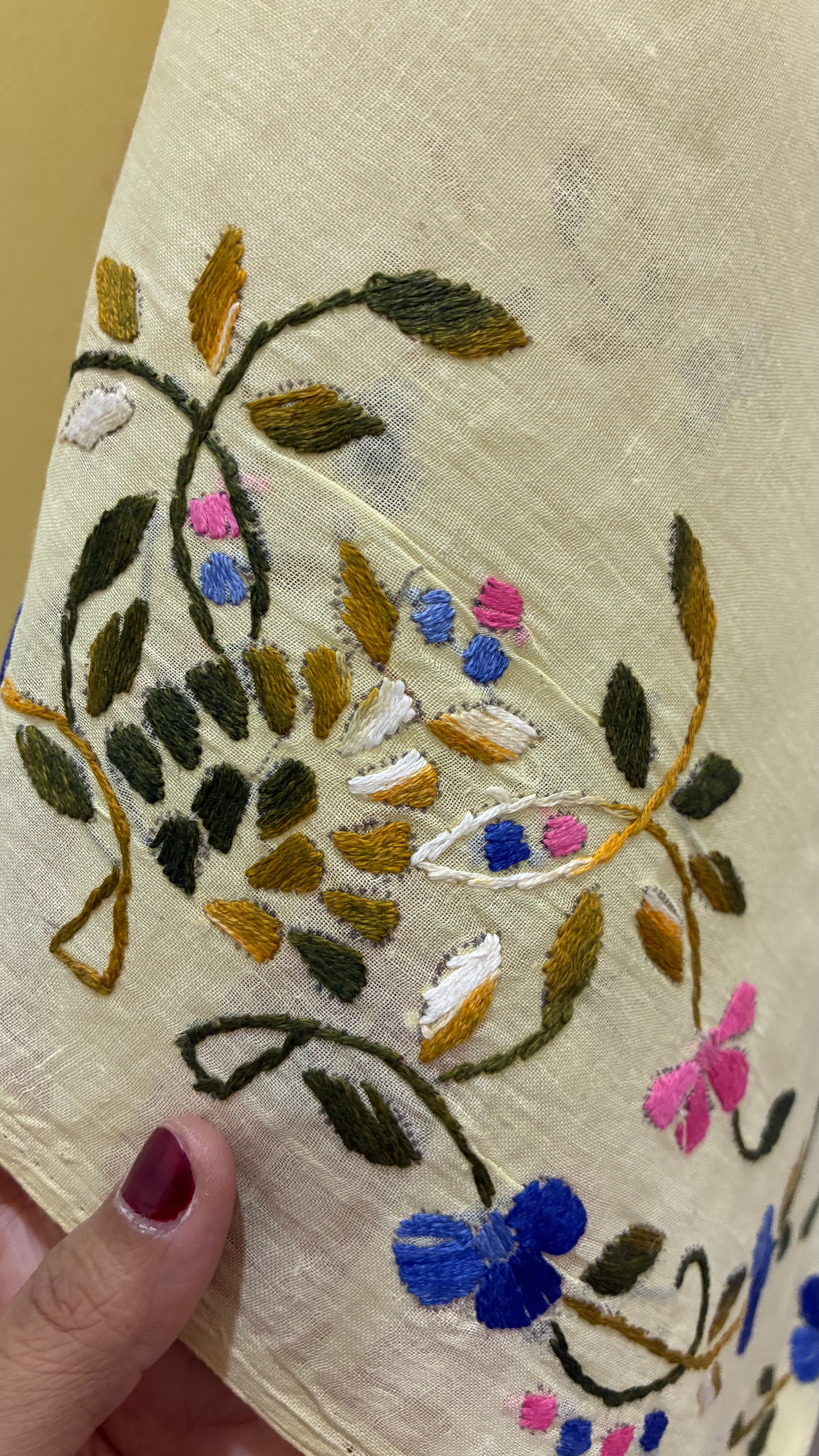 Light Yellow Organdi Stitch Cotton Saree