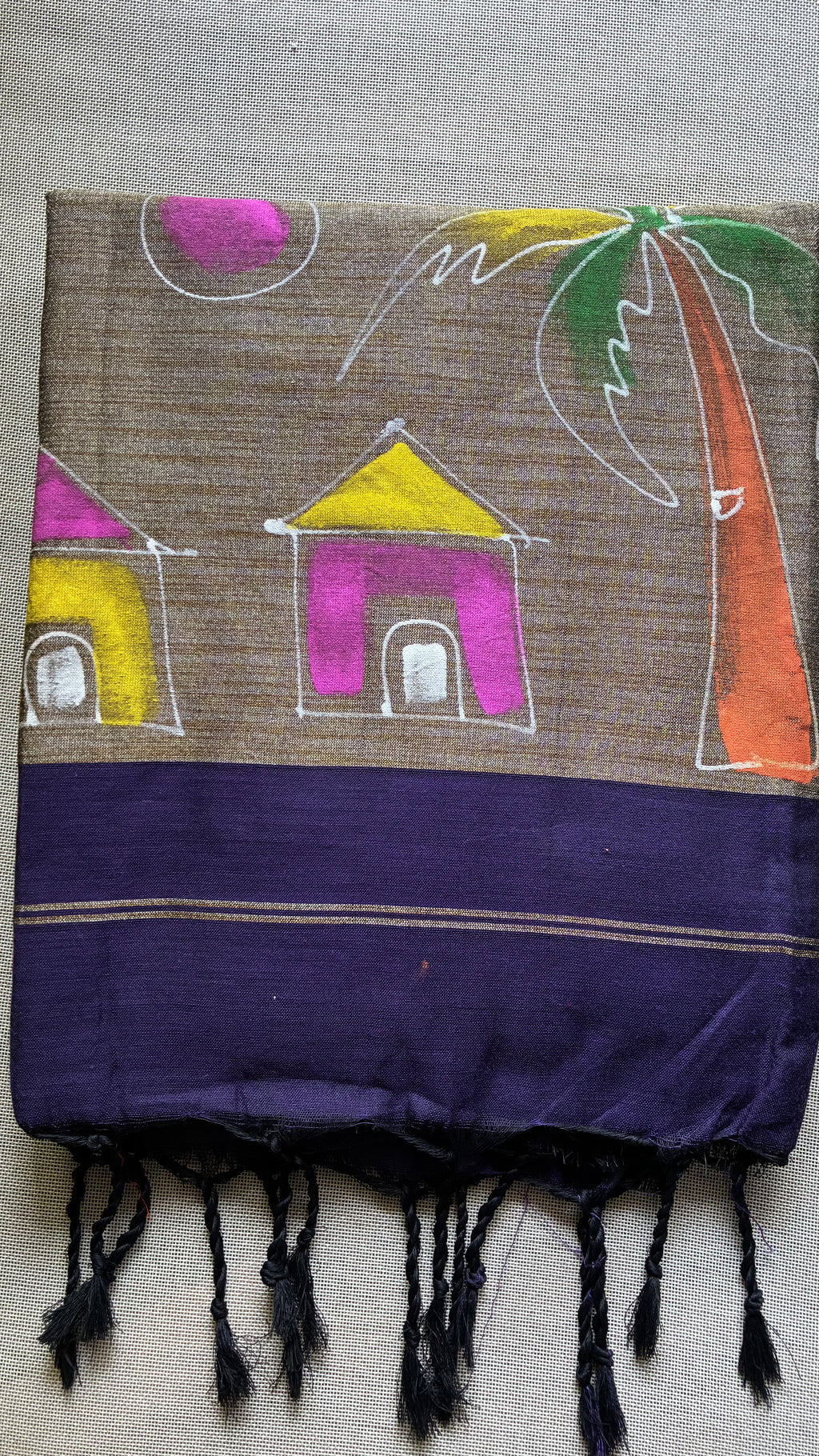 Purple Khadi Saree