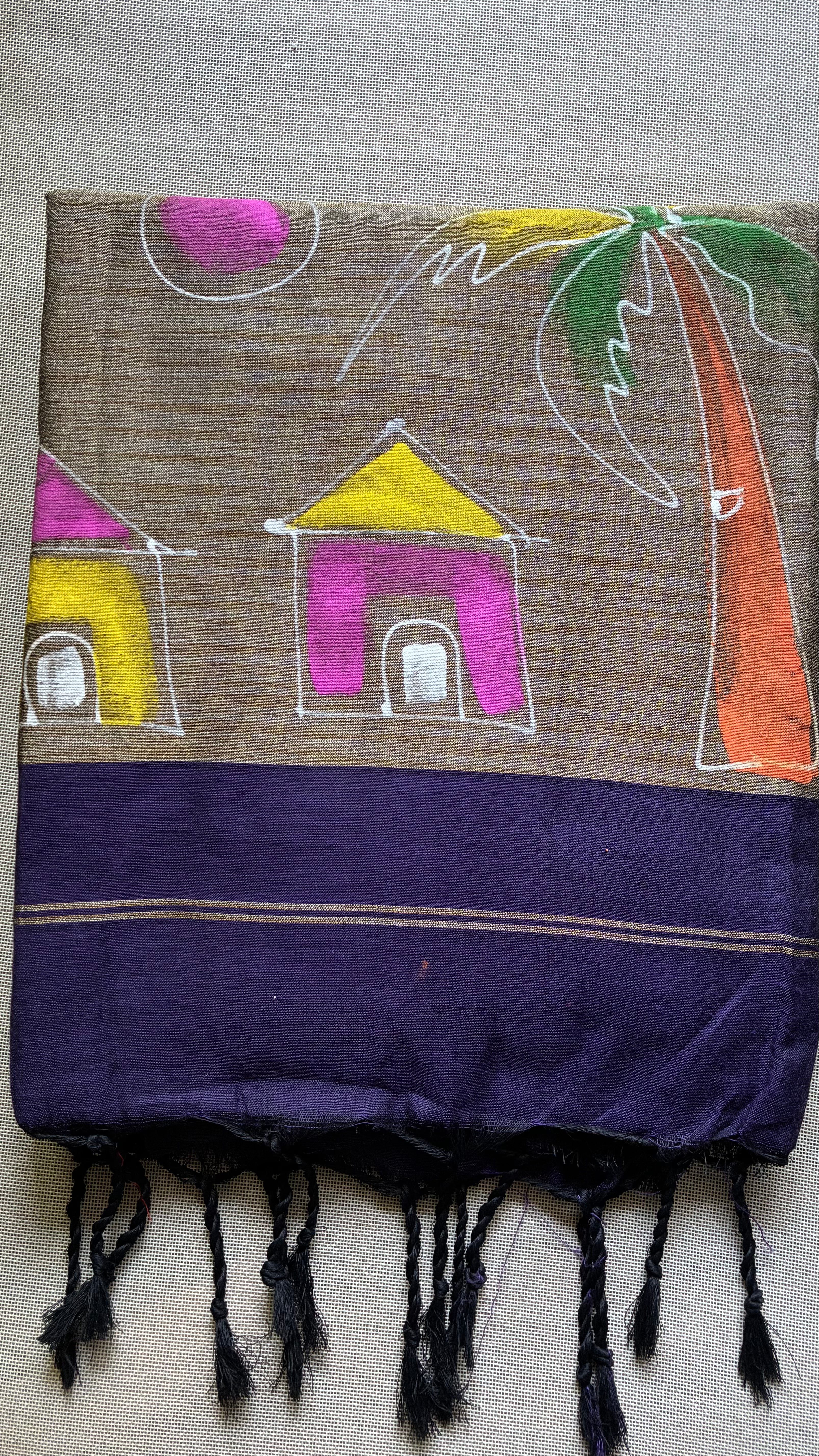 Purple Khadi Saree