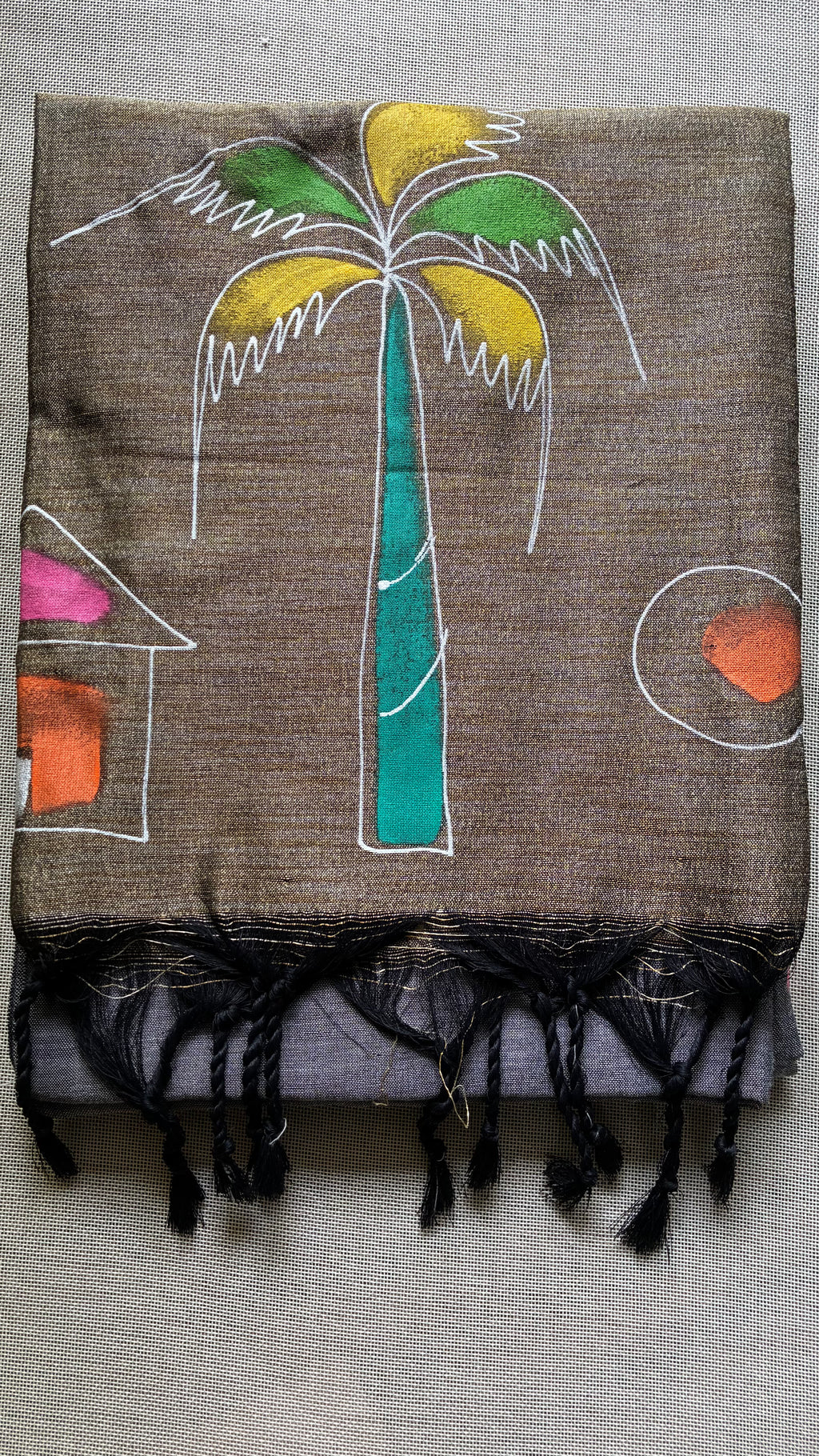 Ash Color Khadi Saree