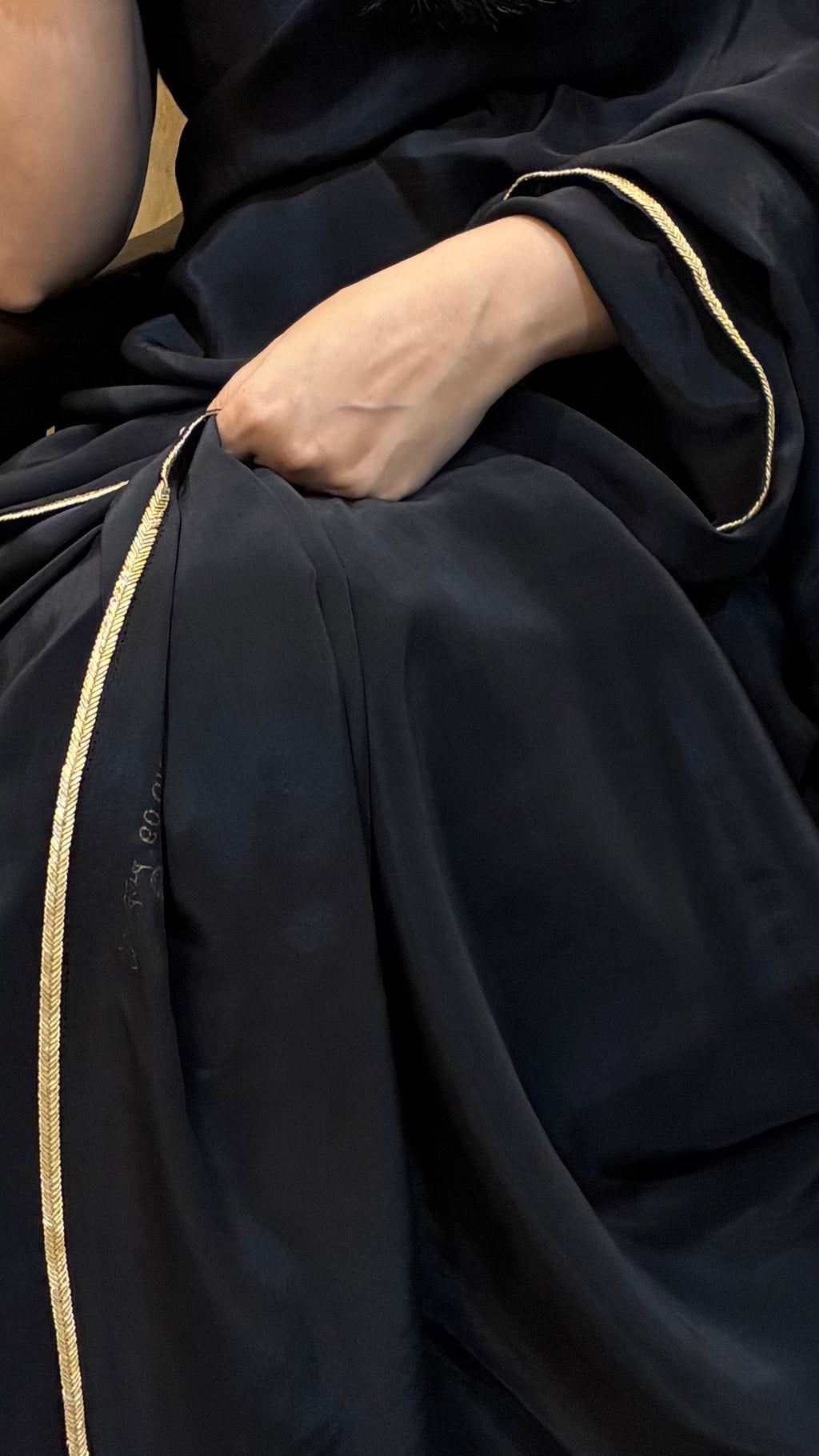 Classic Black Crepe Saree with Gold Border