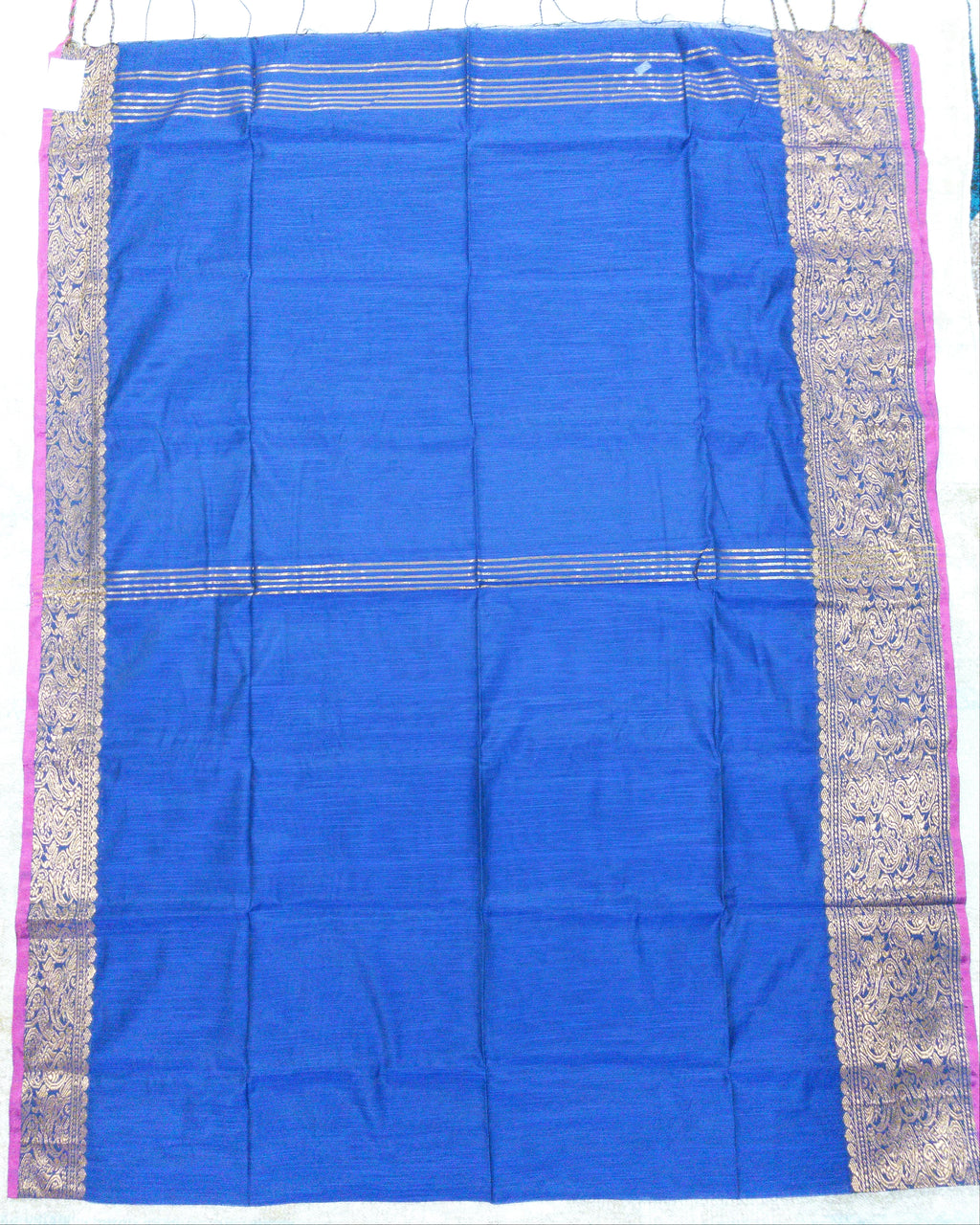 Deep Blue Viscose Saree with Banarsi Boarder