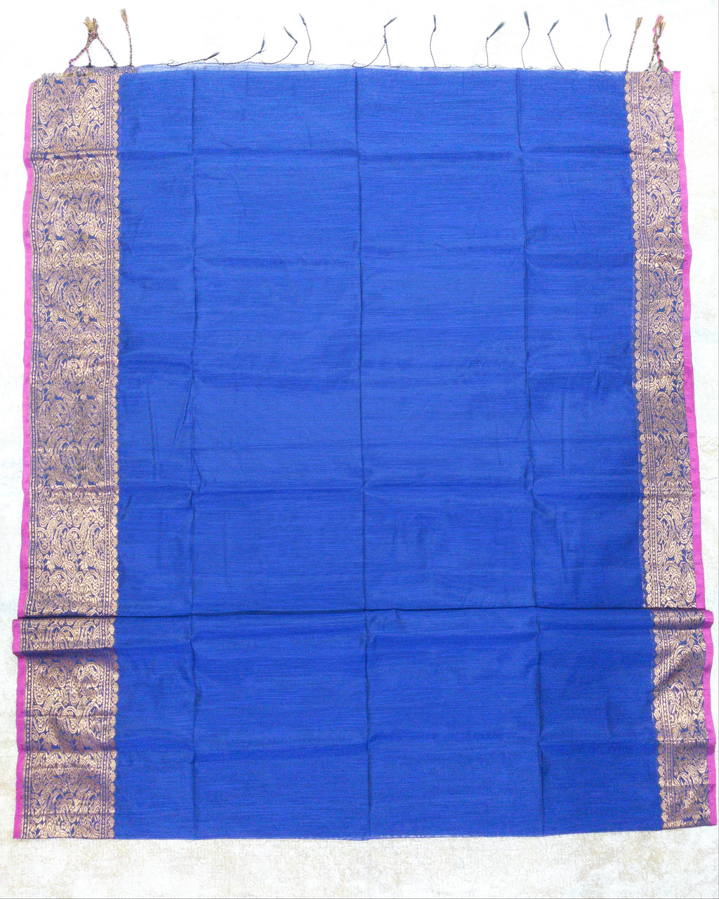 Deep Blue Viscose Saree with Banarsi Boarder