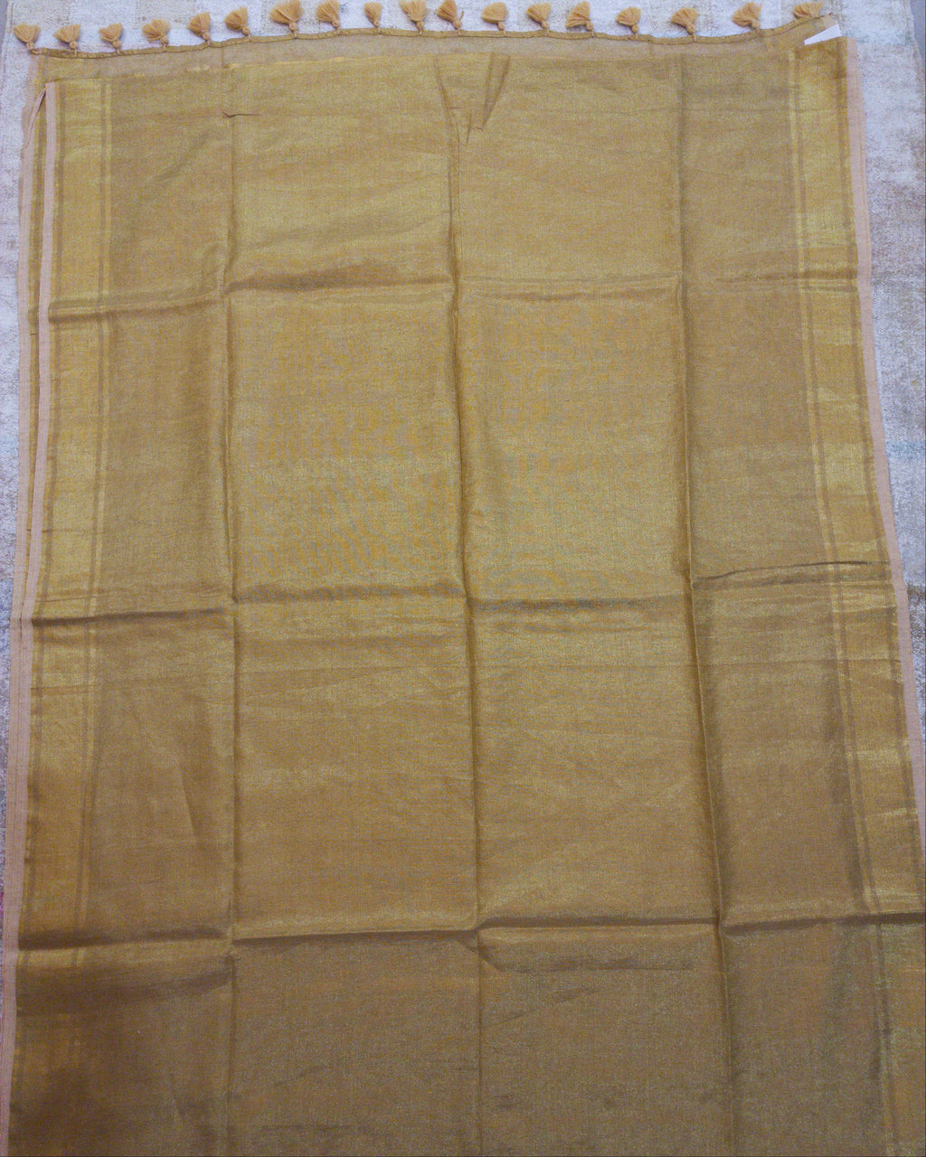 Golden Linen Tissue Saree